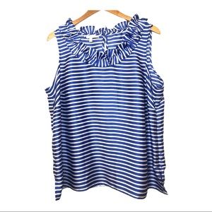 SOLD Talbots Royal Blue & White Striped Shell Top